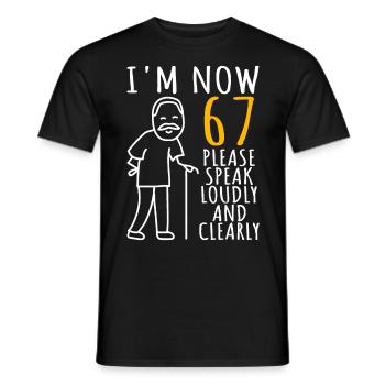 67e anniversaire homme 67e J’ai maintenant 67 ans - T-shirt homme - noir - Devant - AI Model Male 178 light (178cm)