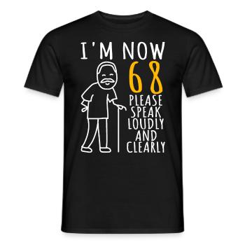 68e anniversaire homme 68e J’ai maintenant 68 ans - T-shirt homme - noir - Devant - AI Model Male 178 light (178cm)