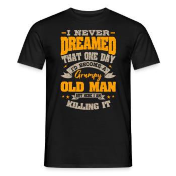 Vieil homme grincheux Grand-père Grand-père Fête des pères - T-shirt homme - noir - Devant - AI Model Male 178 light (178cm)
