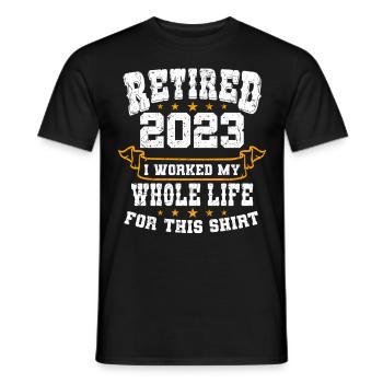 Retraité 2023 Pension de retraite Pensionné pensionné - T-shirt homme - noir - Devant - AI Model Male 178 light (178cm)