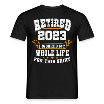 Retired 2023 Pensioner Pension Pensioner - Men's T-Shirt - black - Front - AI Model Male 178 light (178cm)