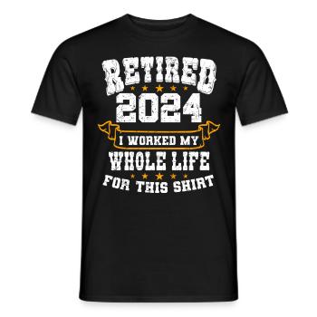 Retired 2024 Pensioner Pension Pensioner - Men's T-Shirt - black - Front - AI Model Male 178 light (178cm)