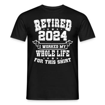 Retraité 2024 Retraité Pension Retraité - T-shirt homme - noir - Devant - AI Model Male 178 light (178cm)