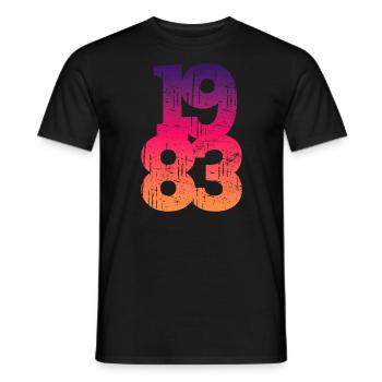 1983 40e anniversaire - T-shirt homme - noir - Devant - AI Model Male 178 light (178cm)