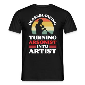 Glassblowing Turning Arsonist Into Artist Glass - Men's T-Shirt - black - Front - AI Model Male 178 light (178cm)