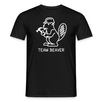 Team Beaver - Männer T-Shirt - Schwarz - Vorne - AI Model Male 178 light (178cm)