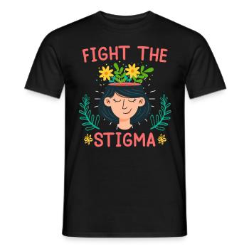 Mental Health Fight the Stigma - Men's T-Shirt - black - Front - AI Model Male 178 light (178cm)