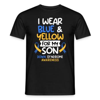 Down Syndrom Vater und Mutter mit Kind - Männer T-Shirt - Schwarz - Vorne - AI Model Male 178 light (178cm)