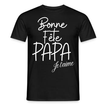 Bonne fête papa , cadeau fête des pères - T-shirt homme - noir - Devant - AI Model Male 178 light (178cm)