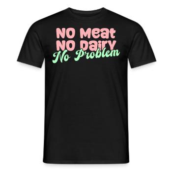 No meat, no dairy, no problem, Vegan - Men's T-Shirt - black - Front - AI Model Male 178 light (178cm)