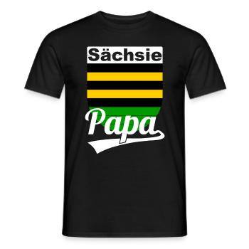Sächsie Papa Vatertag Sachsen - Männer T-Shirt - Schwarz - Vorne - AI Model Male 178 light (178cm)