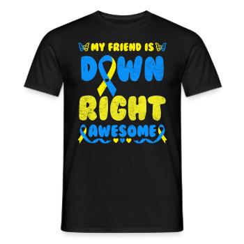 Down Syndrom Awareness Schleife Trisomie 21 - Männer T-Shirt - Schwarz - Vorne - AI Model Male 178 light (178cm)