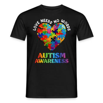 Sensibilisation à l’autisme Solidarité et sensibilisation - T-shirt homme - noir - Devant - AI Model Male 178 light (178cm)