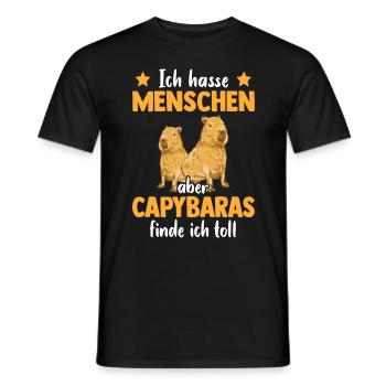 Capybara finde ich toll Südamerika Wasserschwein - Männer T-Shirt - Schwarz - Vorne - AI Model Male 178 light (178cm)