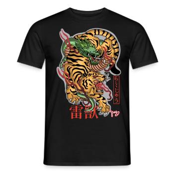 Raijū Yokai - Männer T-Shirt - Schwarz - Vorne - AI Model Male 178 light (178cm)
