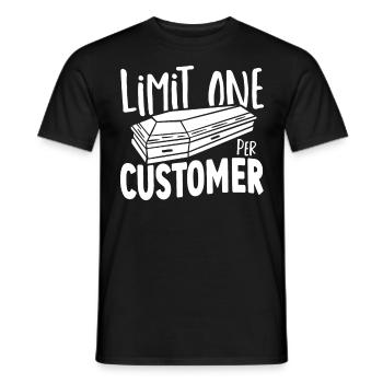 Limit One Per Customer Funeral Director Mortuary - Men's T-Shirt - black - Front - AI Model Male 178 light (178cm)