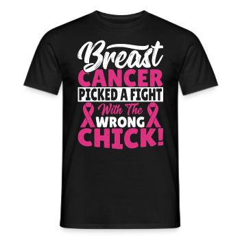 Le cancer du sein a choisi un combat avec le mauvais poussin! - T-shirt homme - noir - Devant - AI Model Male 178 light (178cm)