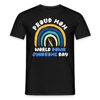 Down Syndrom Vater und Mutter mit Kind - Männer T-Shirt - Schwarz - Vorne - AI Model Male 178 light (178cm)