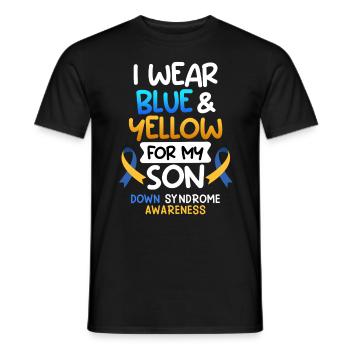 Down Syndrom Vater und Mutter mit Kind - Männer T-Shirt - Schwarz - Vorne - AI Model Male 178 light (178cm)