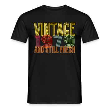 1979 44e anniversaire - T-shirt homme - noir - Devant - AI Model Male 178 light (178cm)