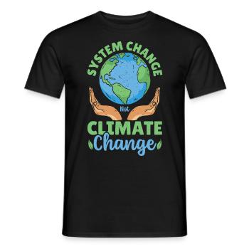System Change Not Climate Change Global Warming - Männer T-Shirt - Schwarz - Vorne - AI Model Male 178 light (178cm)