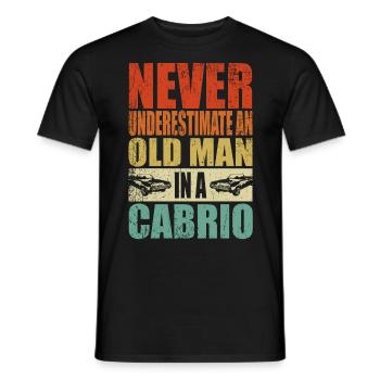 Ne sous-estimez jamais la décapotable d’un vieil homme - T-shirt homme - noir - Devant - AI Model Male 178 light (178cm)