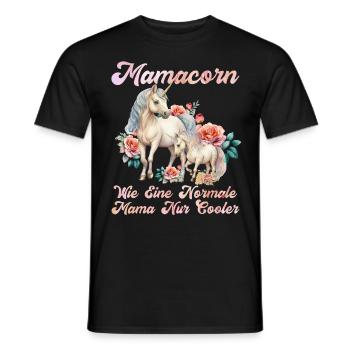 Mamacorn Einhorn Muttertag Mama Cooles Einhorn - Männer T-Shirt - Schwarz - Vorne - AI Model Male 178 light (178cm)