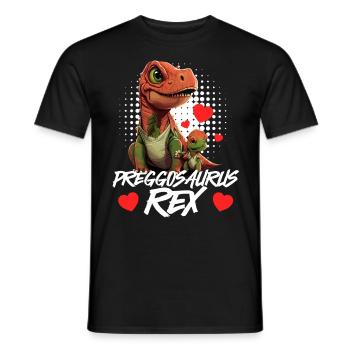 Pregnant Preggosaurus expectant mothers Mamasaurus - Men's T-Shirt - black - Front - AI Model Male 178 light (178cm)