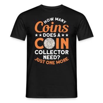 Coin Collector Numismatics Coin Collecting Coin Collection - Men's T-Shirt - black - Front - AI Model Male 178 light (178cm)