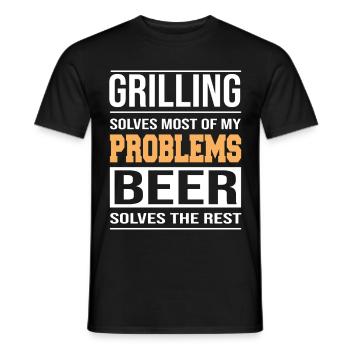 Grilling solves Most of my Problems - Grill Design - Men's T-Shirt - black - Front - AI Model Male 178 light (178cm)