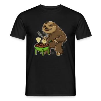 Sloth Grill King Grill Master Grill Tongs Grill - T-shirt homme - noir - Devant - AI Model Male 178 light (178cm)