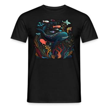 Ocean Life Art - Men's T-Shirt - black - Front - AI Model Male 178 light (178cm)