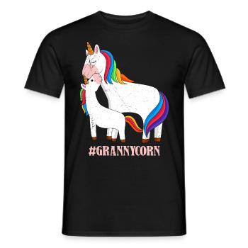 Omacorn Unicorn Fans Fête des mères Licorne Granny - T-shirt homme - noir - Devant - AI Model Male 178 light (178cm)