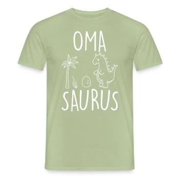 Omasaurus Muttertag Grandma Mama Tag Oma - Männer T-Shirt - Sage - Vorne - AI Model Male 178 light (178cm)