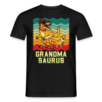 Omasaurus Dinosaurier Grandma Muttertag Granny - Männer T-Shirt - Schwarz - Vorne - AI Model Male 178 light (178cm)