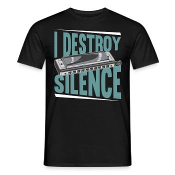 Harmoniciste Harmoniciste Orgue à bouche - T-shirt homme - noir - Devant - AI Model Male 178 light (178cm)