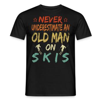 Unterschätze niemals eine alten Mann Skier Ski - Männer T-Shirt - Schwarz - Vorne - AI Model Male 178 light (178cm)