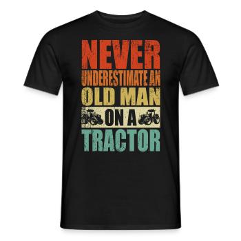Never underestimate an old man's tractor - Men's T-Shirt - black - Front - AI Model Male 178 light (178cm)