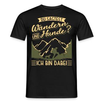 Wandern Hunde Hund Berge Wanderer Spruch Lustig - Männer T-Shirt - Schwarz - Vorne - AI Model Male 178 light (178cm)