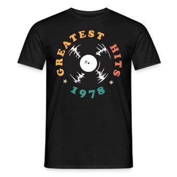 1978 Musik Geschenk - Men's T-Shirt - black - Front - AI Model Male 178 light (178cm)
