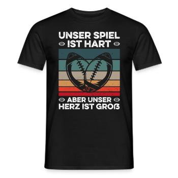 Football américain Notre jeu est difficile à dire - T-shirt homme - noir - Devant - AI Model Male 178 light (178cm)