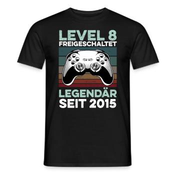 Niveau 8 ans 8e anniversaire année 2015 Jeunes joueurs - T-shirt homme - noir - Devant - AI Model Male 178 light (178cm)