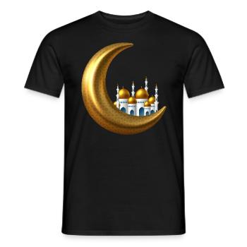 Goldiger Halbmond Islam - Männer T-Shirt - Schwarz - Vorne - AI Model Male 178 light (178cm)