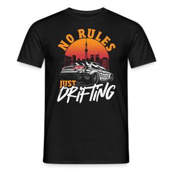 No Rules, Just Drifting Drifting Car Racing Drift - Men's T-Shirt - black - Front - AI Model Male 178 light (178cm)