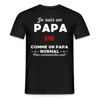 Je suis un Papa KINE - T-shirt homme - noir - Devant - AI Model Male 178 light (178cm)