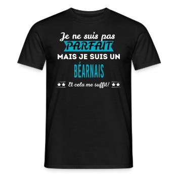 Je ne suis pas parfait BÉARNAIS - T-shirt homme - noir - Devant - AI Model Male 178 light (178cm)