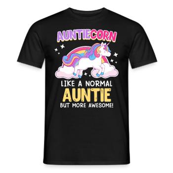 Tanticorn Einhorn Tanten Muttertag Unicorn - Männer T-Shirt - Schwarz - Vorne - AI Model Male 178 light (178cm)