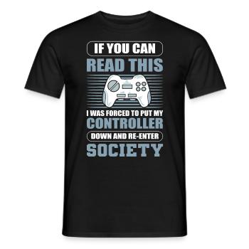 Si vous pouvez lire ceci, j’ai posé ma manette - T-shirt homme - noir - Devant - AI Model Male 178 light (178cm)