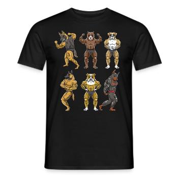 Dog Fitness Gym Motivation Musculation - T-shirt homme - noir - Devant - AI Model Male 178 light (178cm)