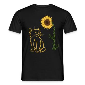 Meilleur père chat de tous les temps - T-shirt homme - noir - Devant - AI Model Male 178 light (178cm)